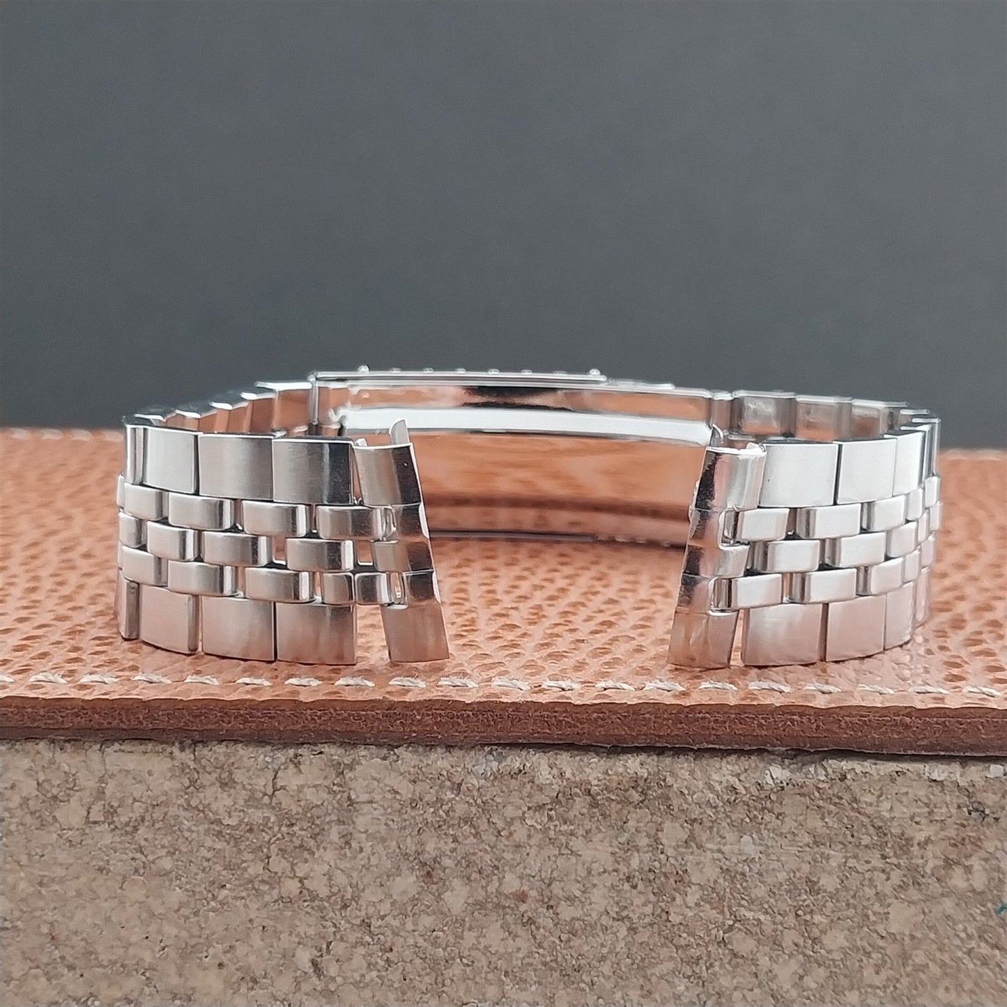 Vintage 17.2mm 1960s White Gold-Filled Deployment Unused nos Watch Band