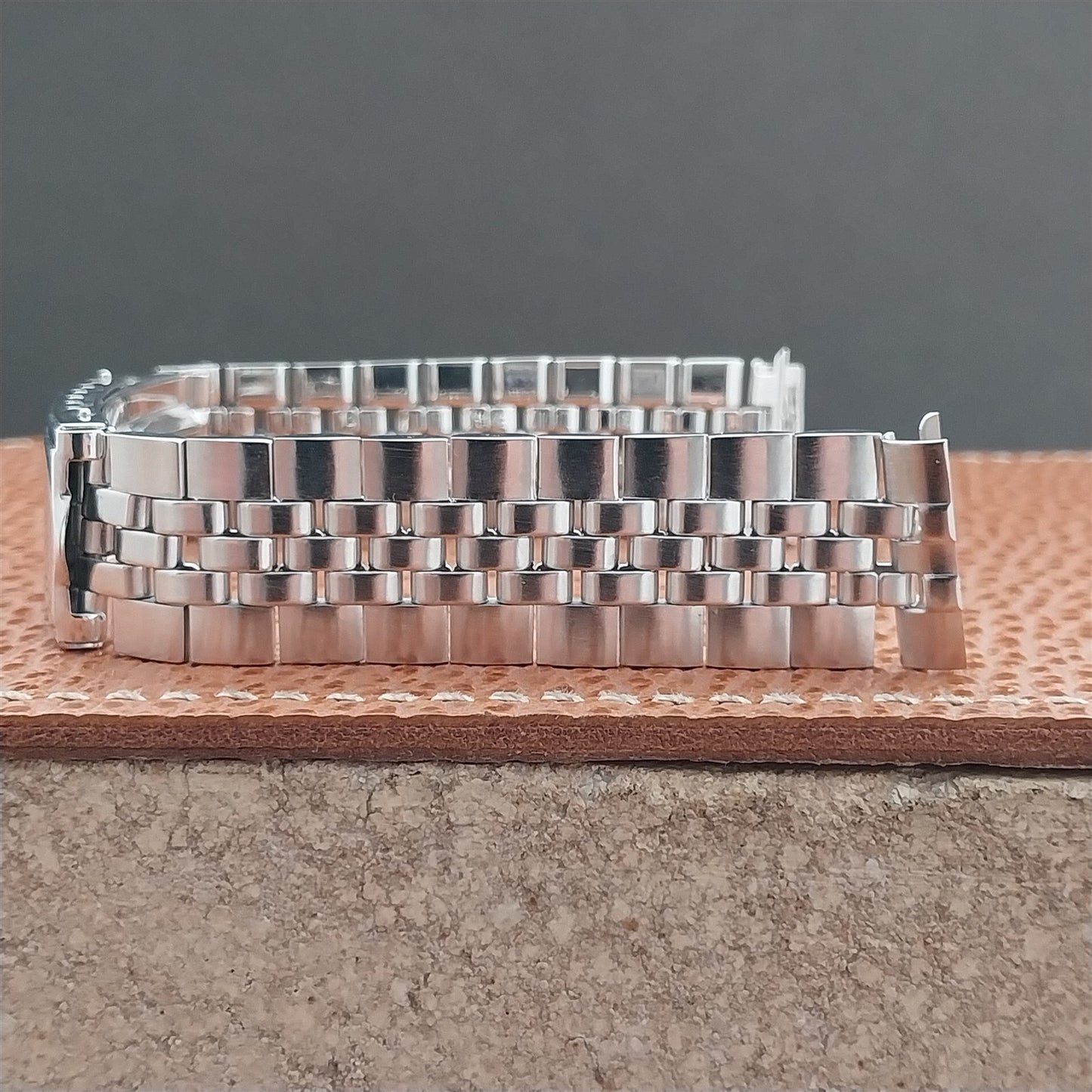Vintage 17.2mm 1960s White Gold-Filled Deployment Unused nos Watch Band