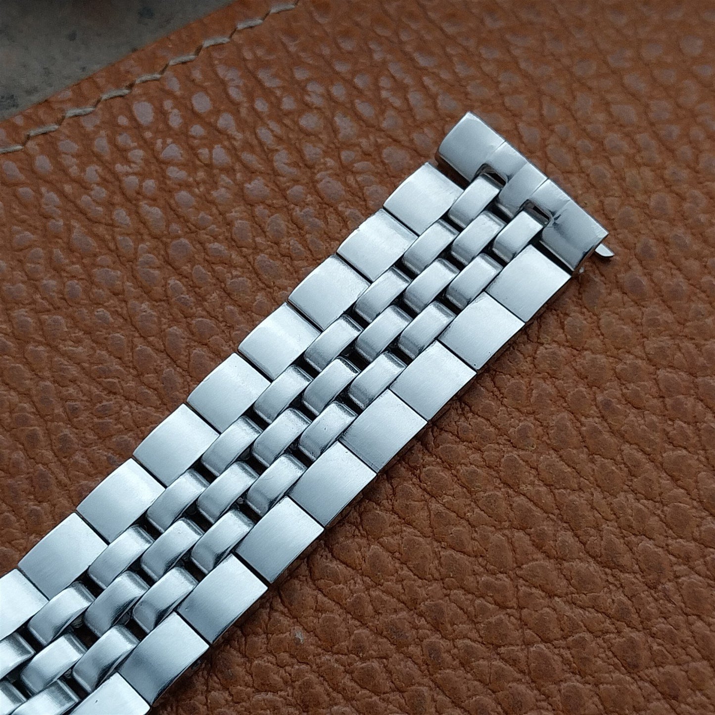 Vintage 17.2mm 1960s White Gold-Filled Deployment Unused nos Watch Band