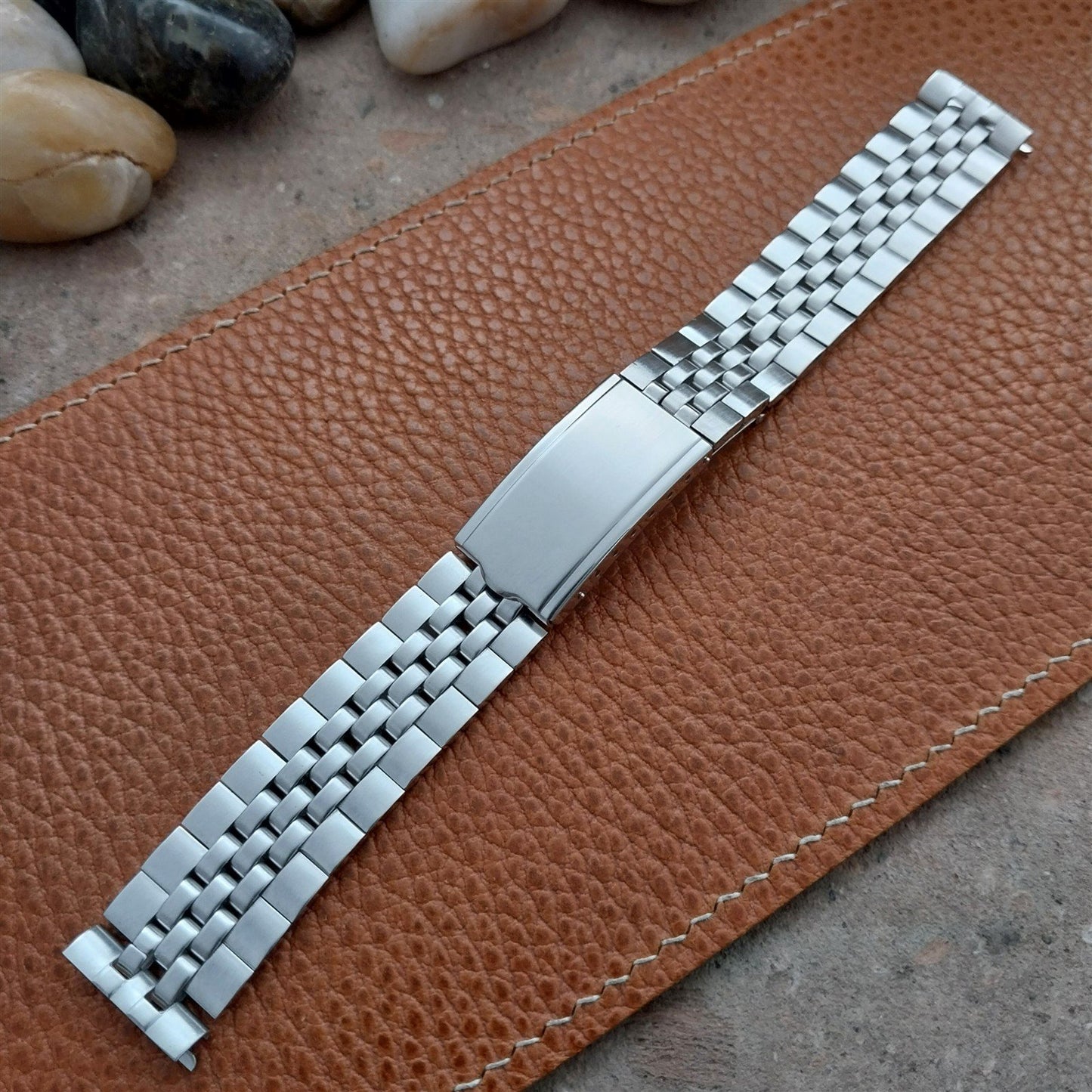 Vintage 17.2mm 1960s White Gold-Filled Deployment Unused nos Watch Band