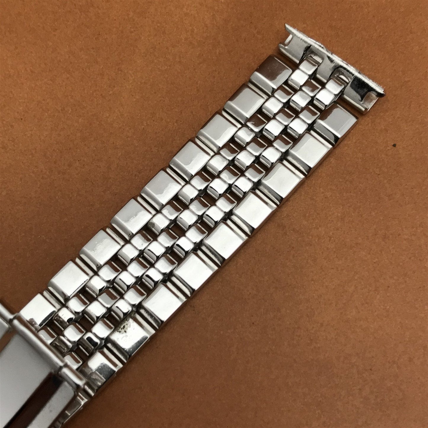 17.2mm 1960s White Gold-Filled Deployment Unused nos Vintage Watch Band