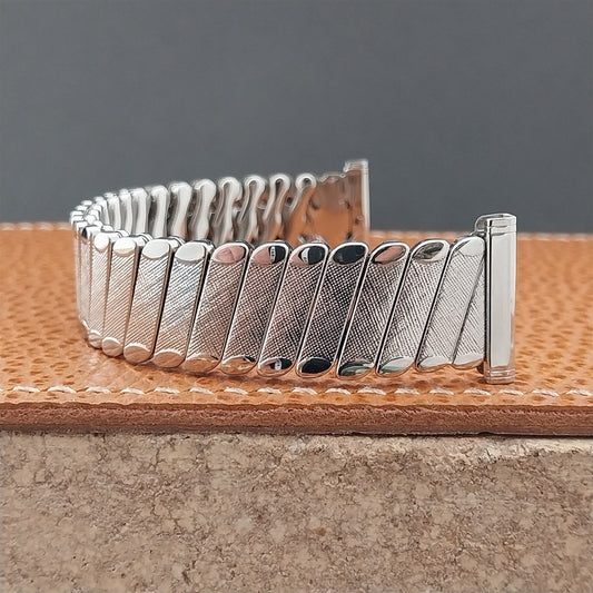 Short 1960s Bellavance Stainless Steel Classic Stretch nos Vintage Watch Band