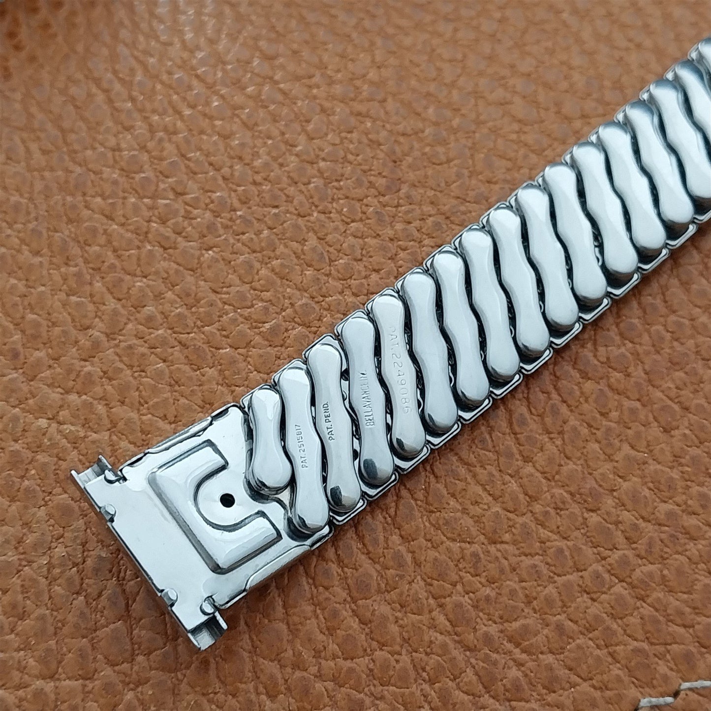 Short 1960s Bellavance Stainless Steel CLassic Stretch nos Vintage Watch Band