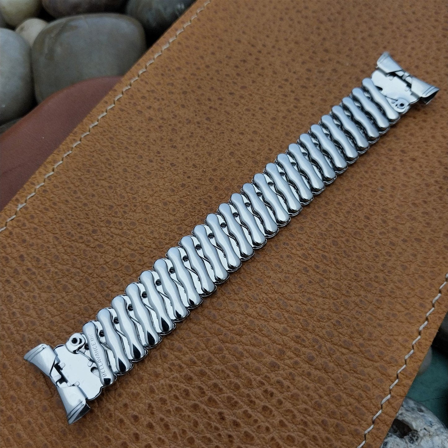 Short Stainless Steel nos 1960s Bellavance Vintage Watch Band 16mm 18mm 19mm