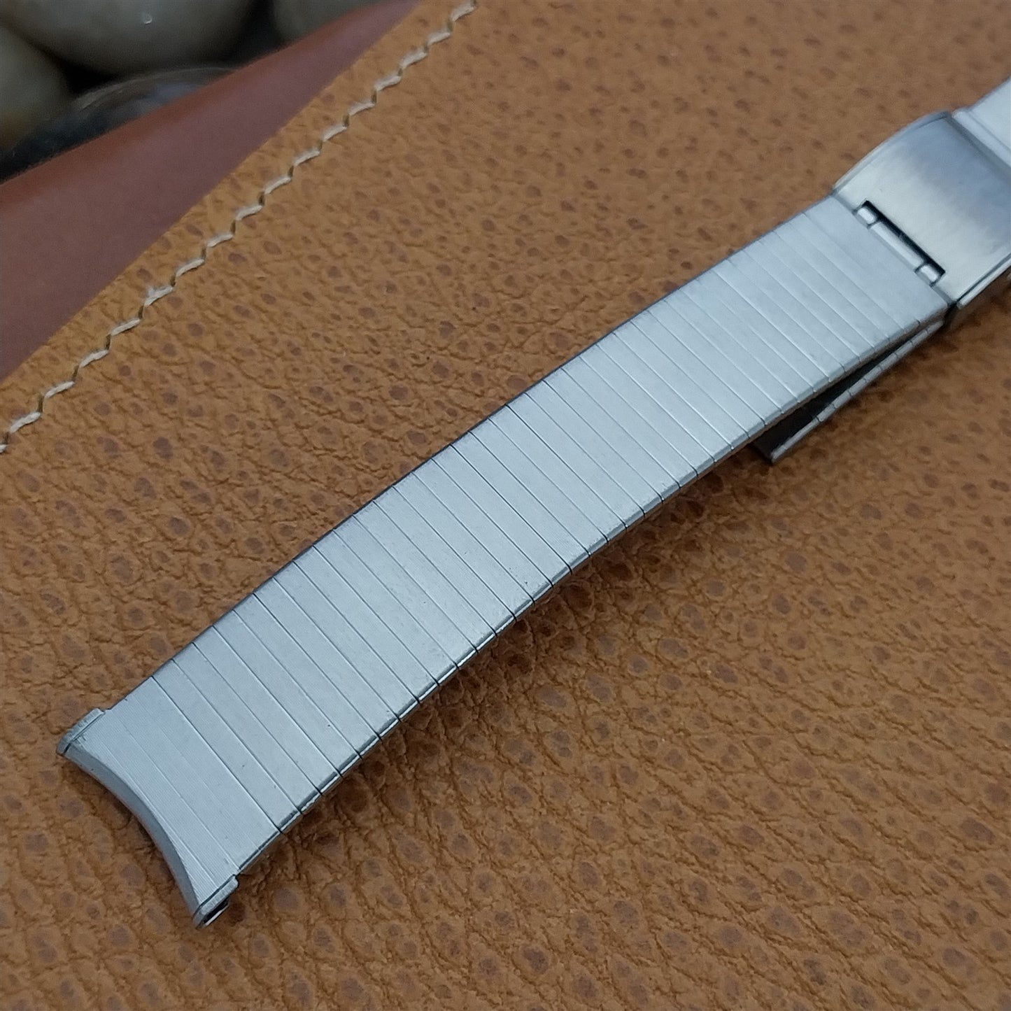 Bulova Stainless Steel 2 piece bracelet 19mm nos 1970s Vintage Watch Band