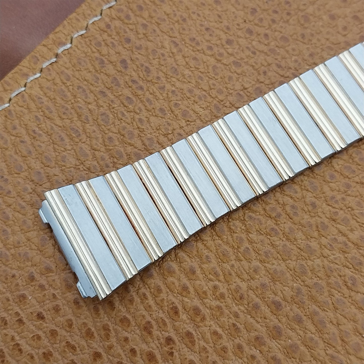 18mm Bulova Stainless & Gold-Tone nos Vintage Watch Band