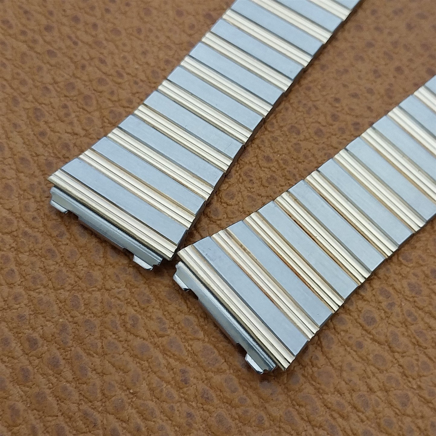 18mm Bulova Stainless & Gold-Tone nos Vintage Watch Band