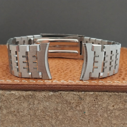 19mm 18mm 17mm Bulova Solid-Link Stainless Steel nos 1970s Vintage Watch Band