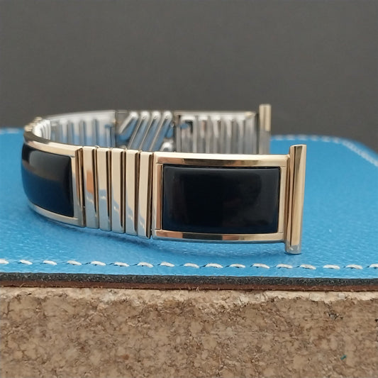 1957 Black & 10k Yellow Gold-Filled Calypso Speidel Unused Vintage Watch Band