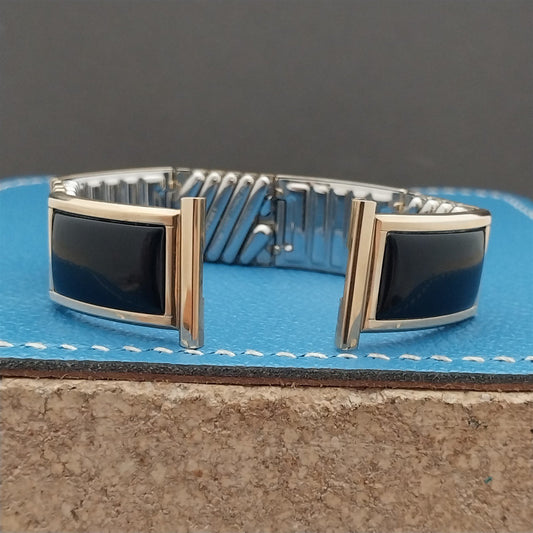 1957 Black & 10k Yellow Gold-Filled Calypso Speidel Unused Vintage Watch Band