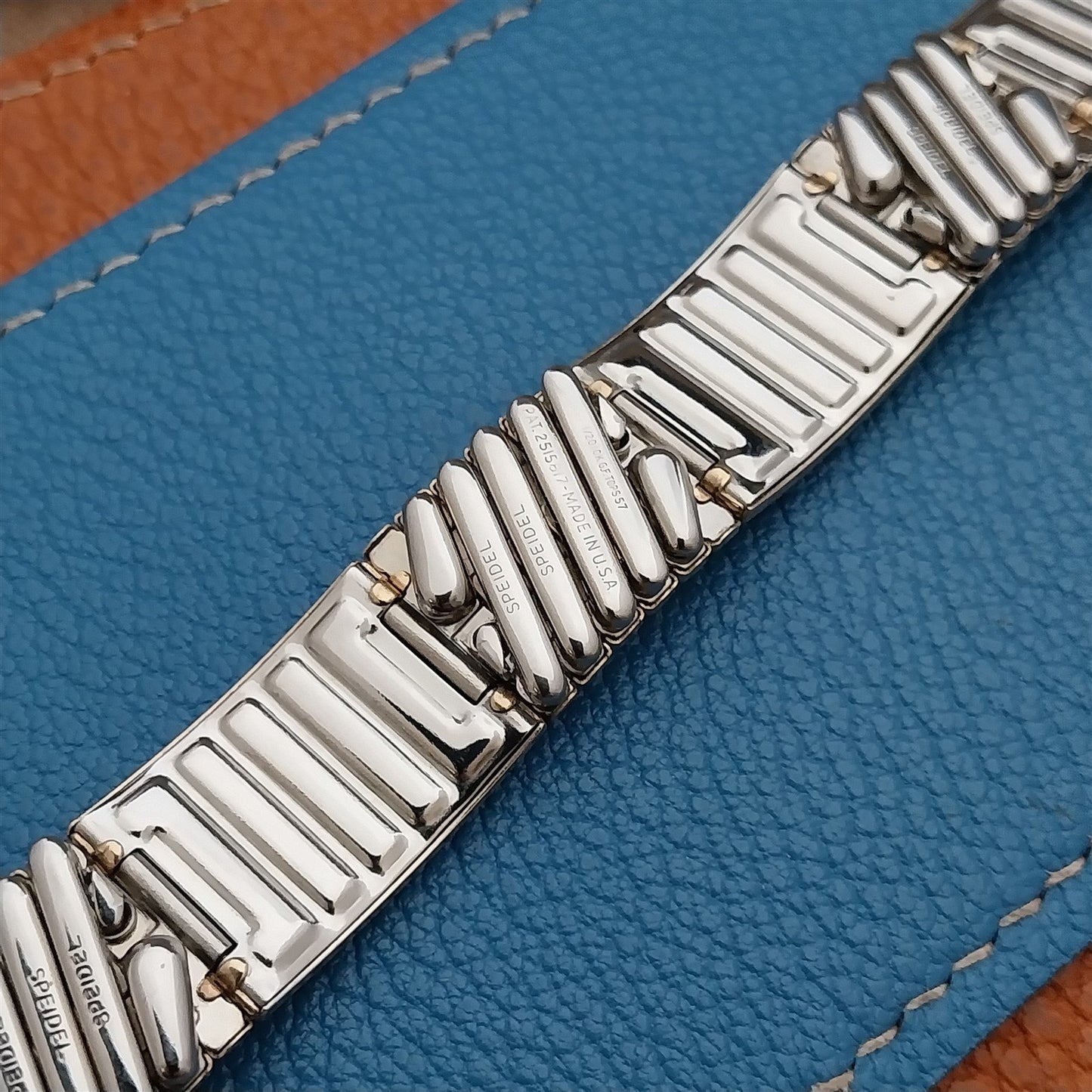 1957 Black & 10k Yellow Gold-Filled Calypso Speidel Unused Vintage Watch Band