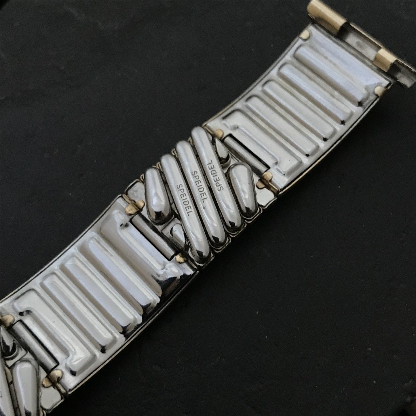 1957 Black & 10k Yellow Gold-Filled Calypso Speidel Unused Vintage Watch Band