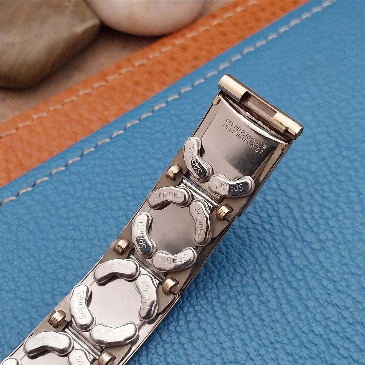 1950s Vintage 5/8" Speidel Gold Filled &Lizard Unused Classic Stretch Watch Band