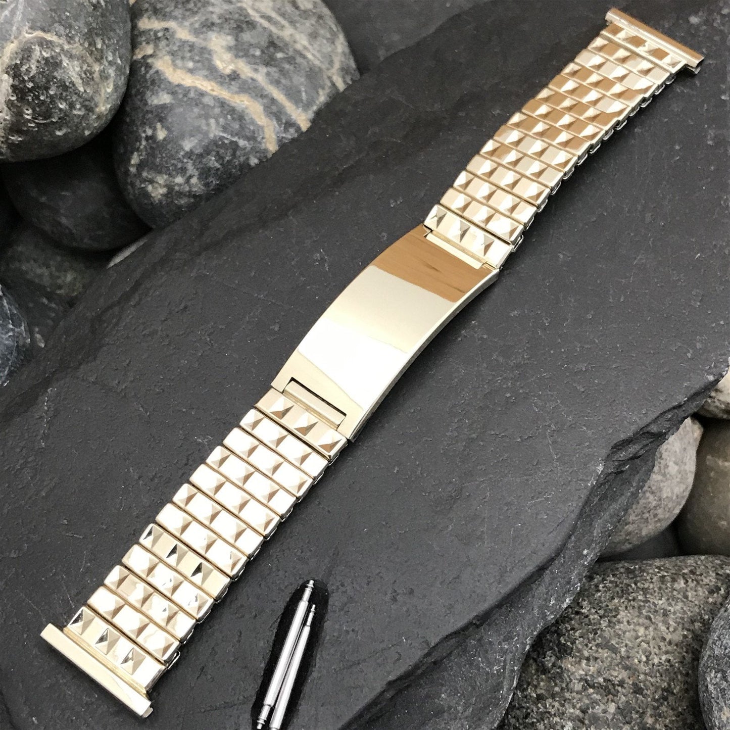 1952 10k Yellow Gold-Filled Speidel Balboa Ident 19mm Vintage Watch Band