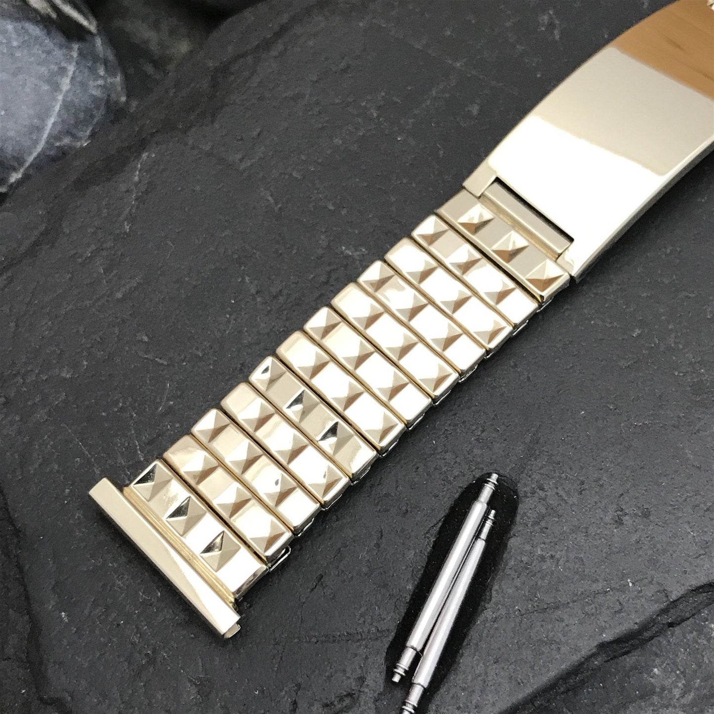 1952 10k Yellow Gold-Filled Speidel Balboa Ident 19mm Vintage Watch Band