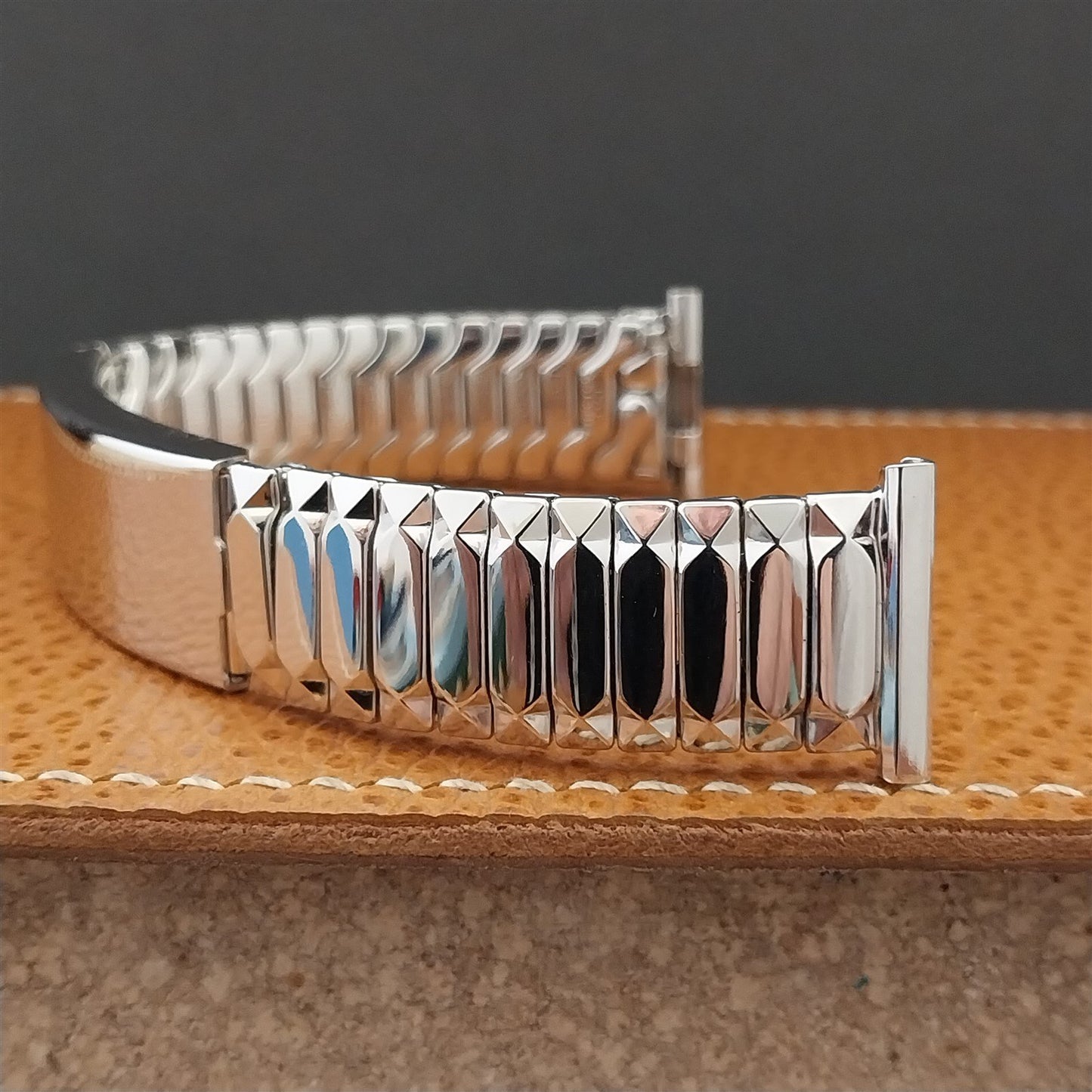 1954 White Gold Filled Photo Keepsake Speidel USA Unused Vintage Watch Band