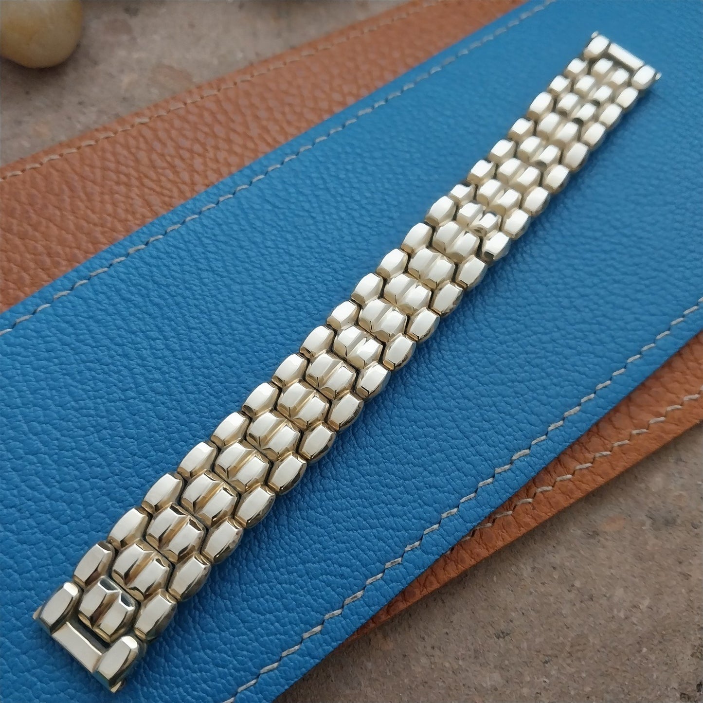 5/8" 1950s Cobblestone Speidel 10k Yellow Gold-Filled Watch Band