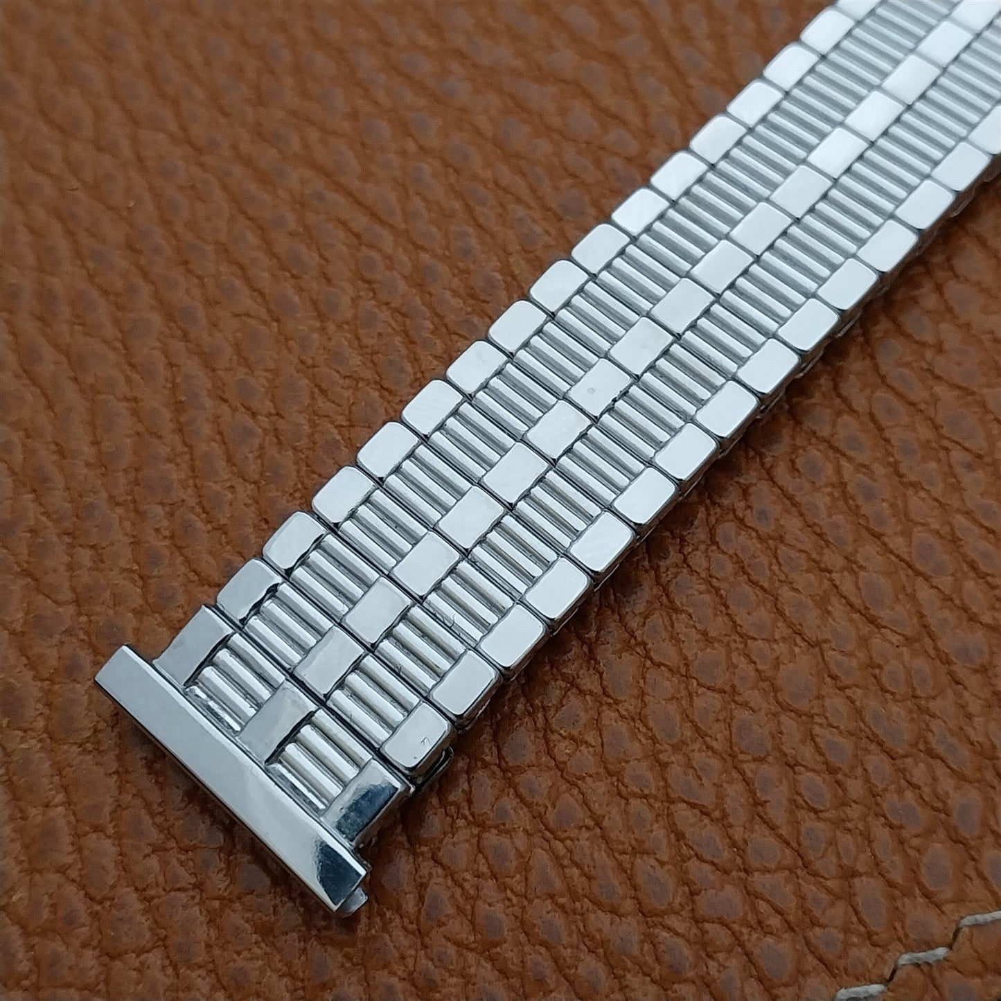 19mm 18mm 16mm White Gold-Filled 1953 Speidel Aztec Short nos Vintage Watch Band