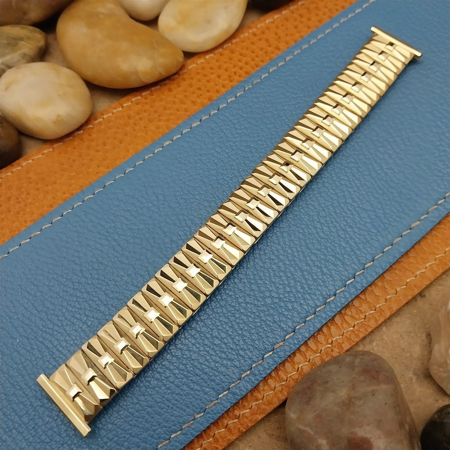 Long Speidel 10k Gold-Filled 1957 High Ridge 19mm nos Vintage Watch Band