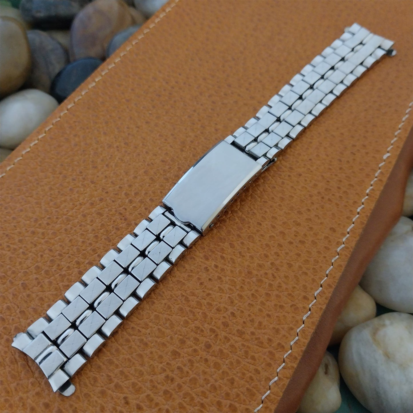 Beads of Rice Stainless Steel 17.2mm 1960s-1970s NOS Unused Vintage Watch Band