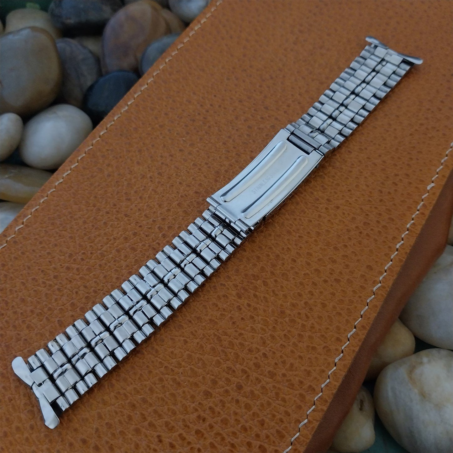 Beads of Rice Stainless Steel 17.2mm 1960s-1970s NOS Unused Vintage Watch Band