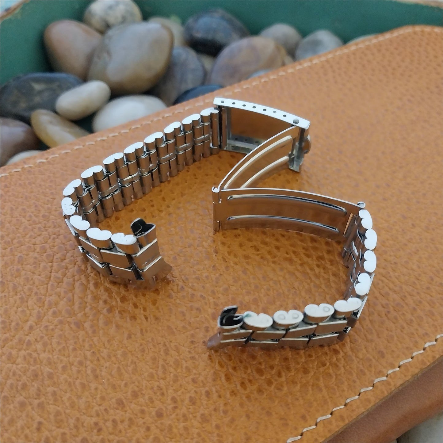 Beads of Rice Stainless Steel 17.2mm 1960s-1970s NOS Unused Vintage Watch Band