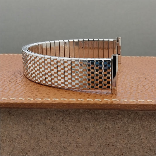 1962 1/20 10k White Gold-Filled Speidel Checkmate nos Vintage Watch Band