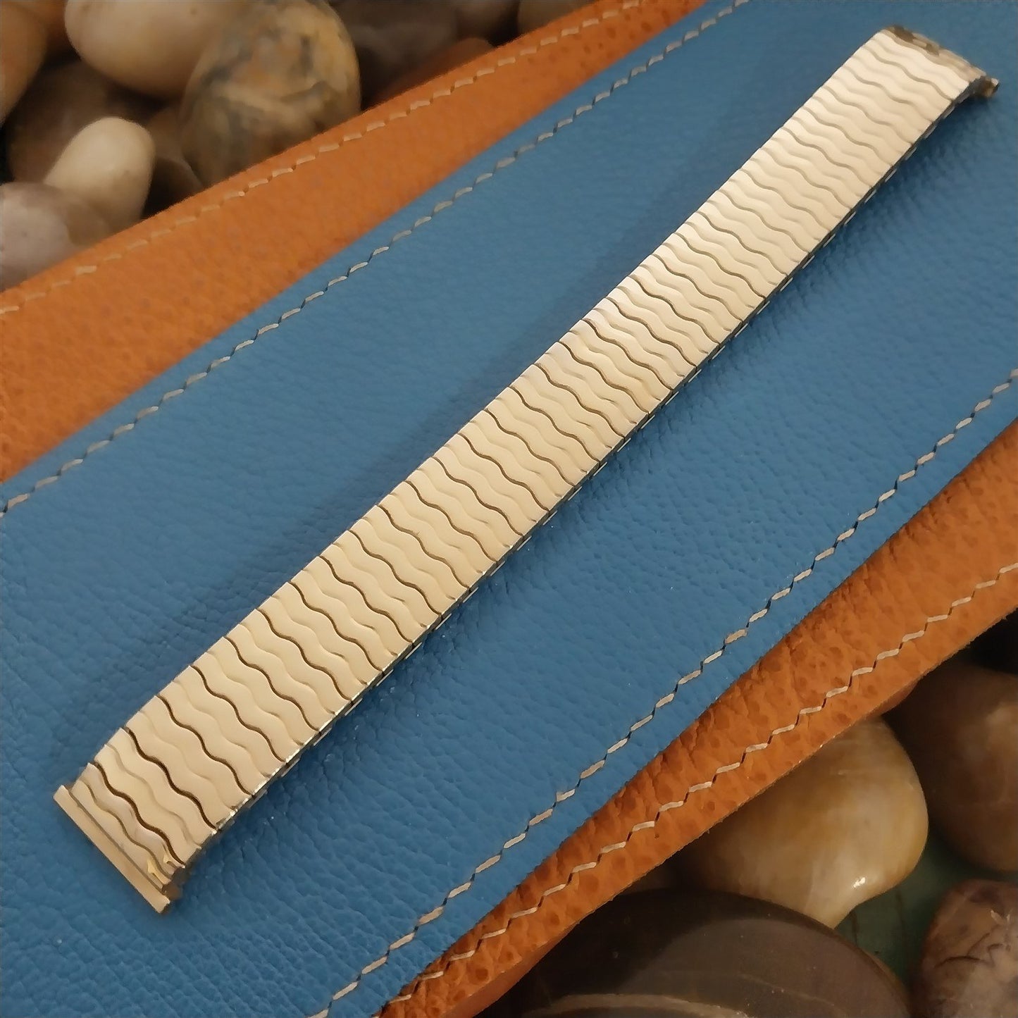 Vintage 1970s 17mm 16mm Yellow Gold RGP Speidel Riptide 17.2mm Watch Band