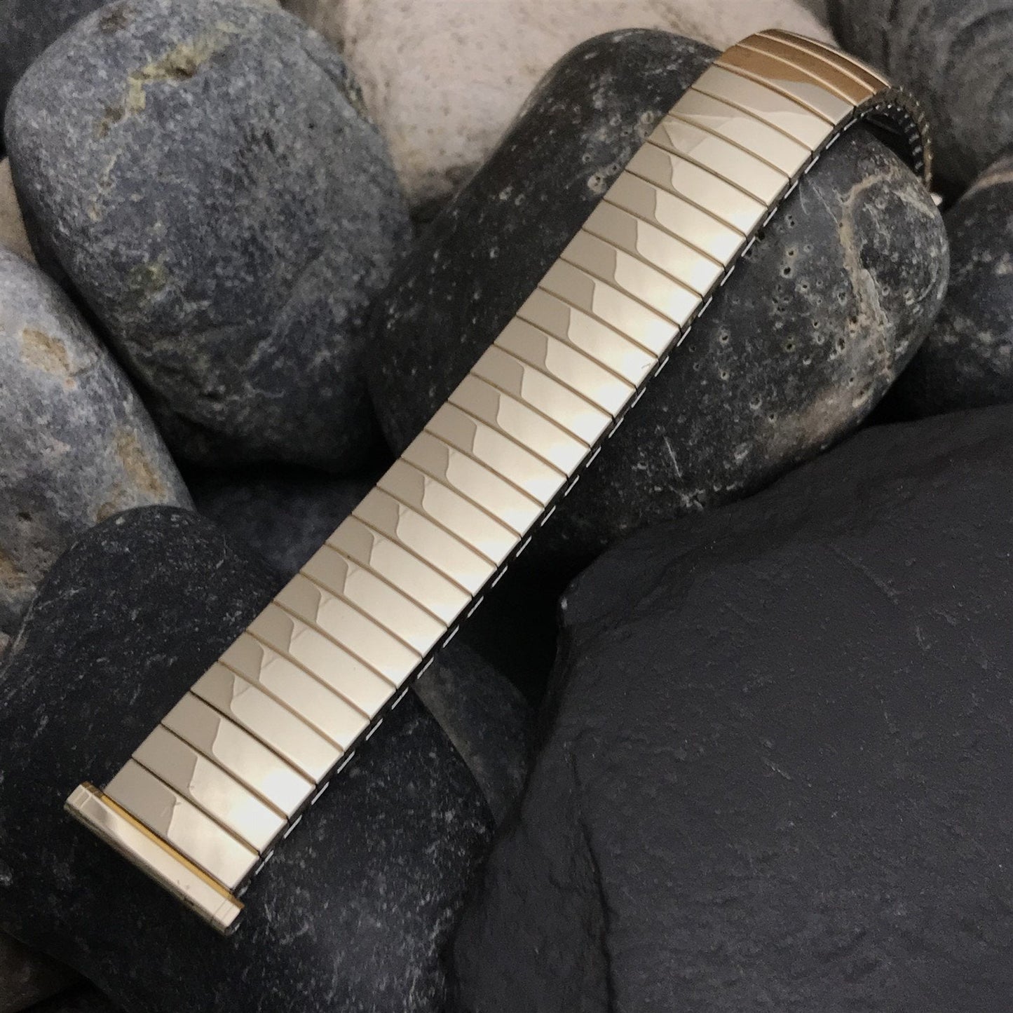 rare 1968 10k yellow Gold-Filled Speidel Plainsman nos Vintage Watchband