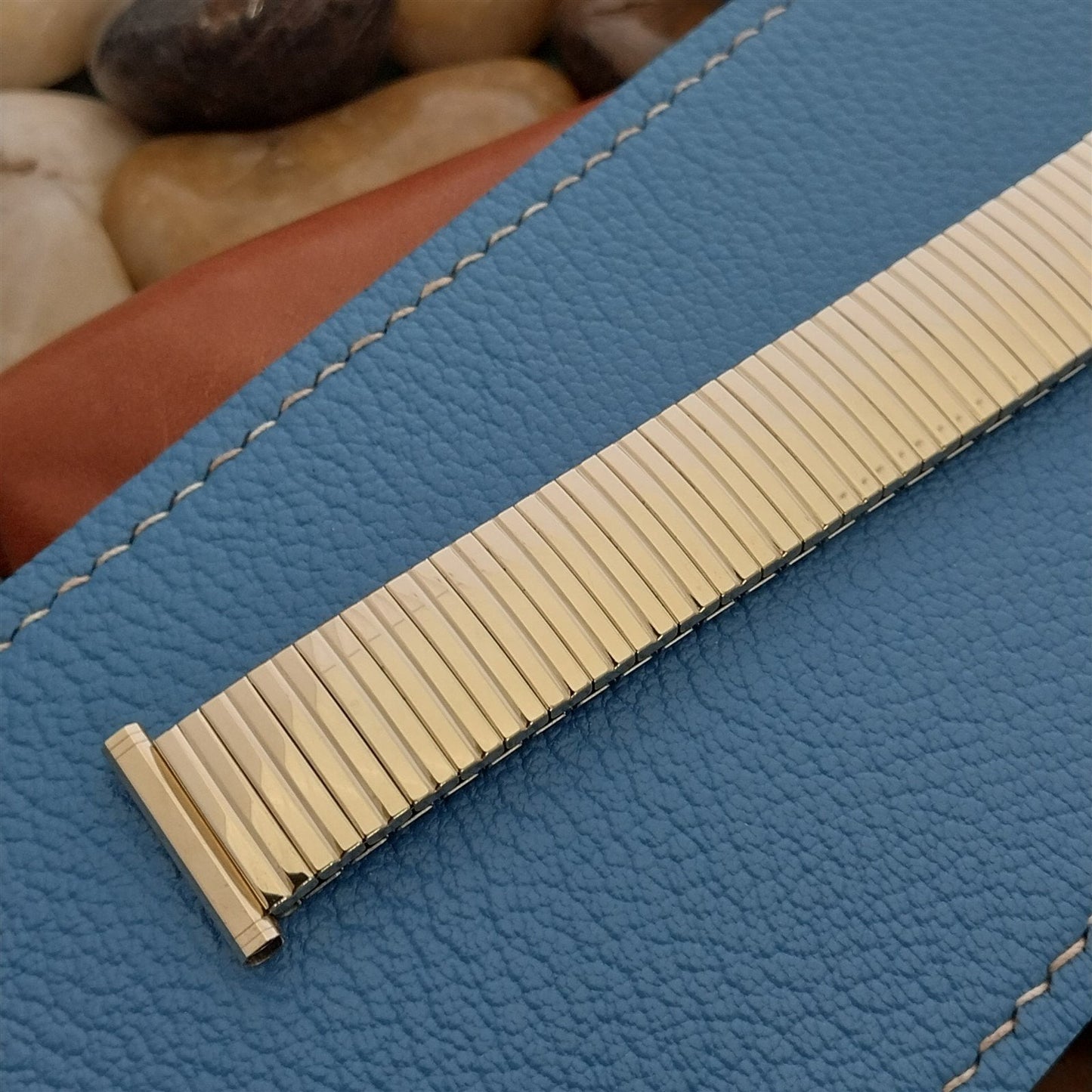 Long 1969 10k Yellow Gold-Filled Speidel Linesman Unused Vintage Watch Band