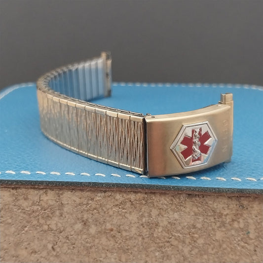 Vintage Speidel USA Medilog Rolled Gold Plate Short nos 16mm-19mm Watch Band