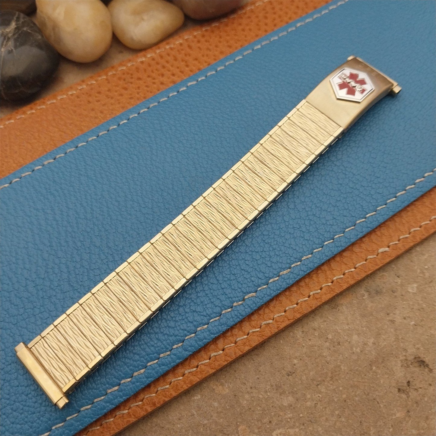 Vintage Speidel USA Medilog Rolled Gold Plate Short nos 16mm-19mm Watch Band