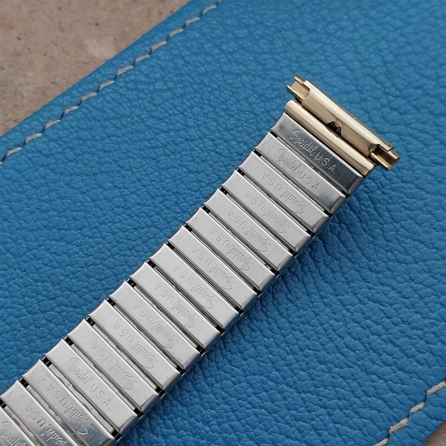 17mm 18mm 19mm Yellow Rolled Gold Plate Speidel Linesman Unused 1970s Watch band