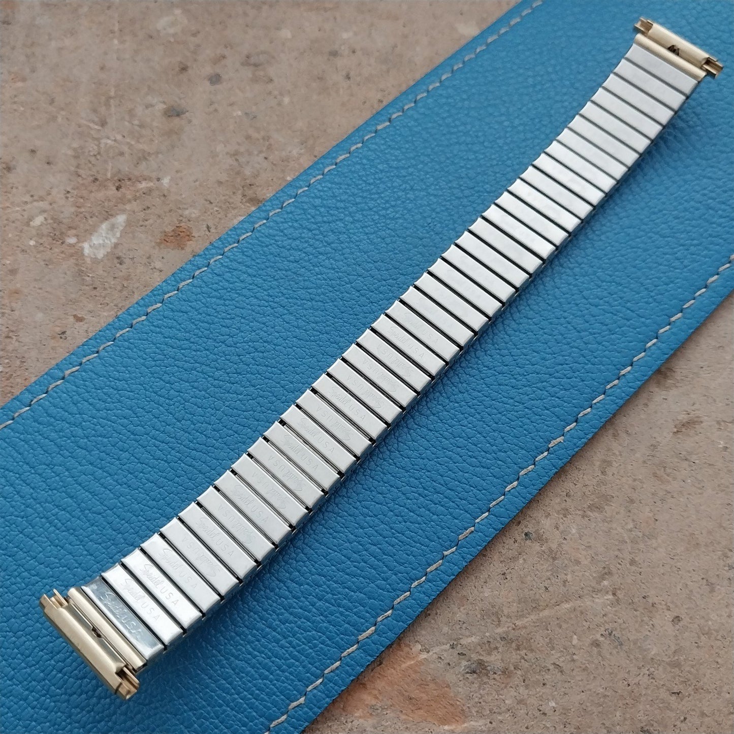 17mm 18mm 19mm Yellow Rolled Gold Plate Speidel Linesman Unused 1970s Watch band