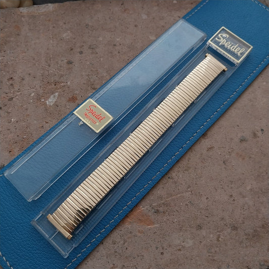 17mm 18mm 19mm Yellow Rolled Gold Plate Speidel Linesman Unused 1970s Watch band