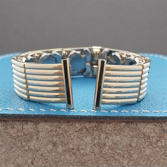 10k Gold Filled 1955 Speidel In The Groove Floating-Link nos Vintage Watch Band