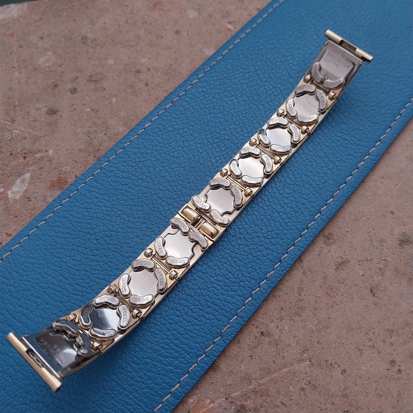 10k Gold Filled 1955 Speidel In The Groove Floating-Link nos Vintage Watch Band