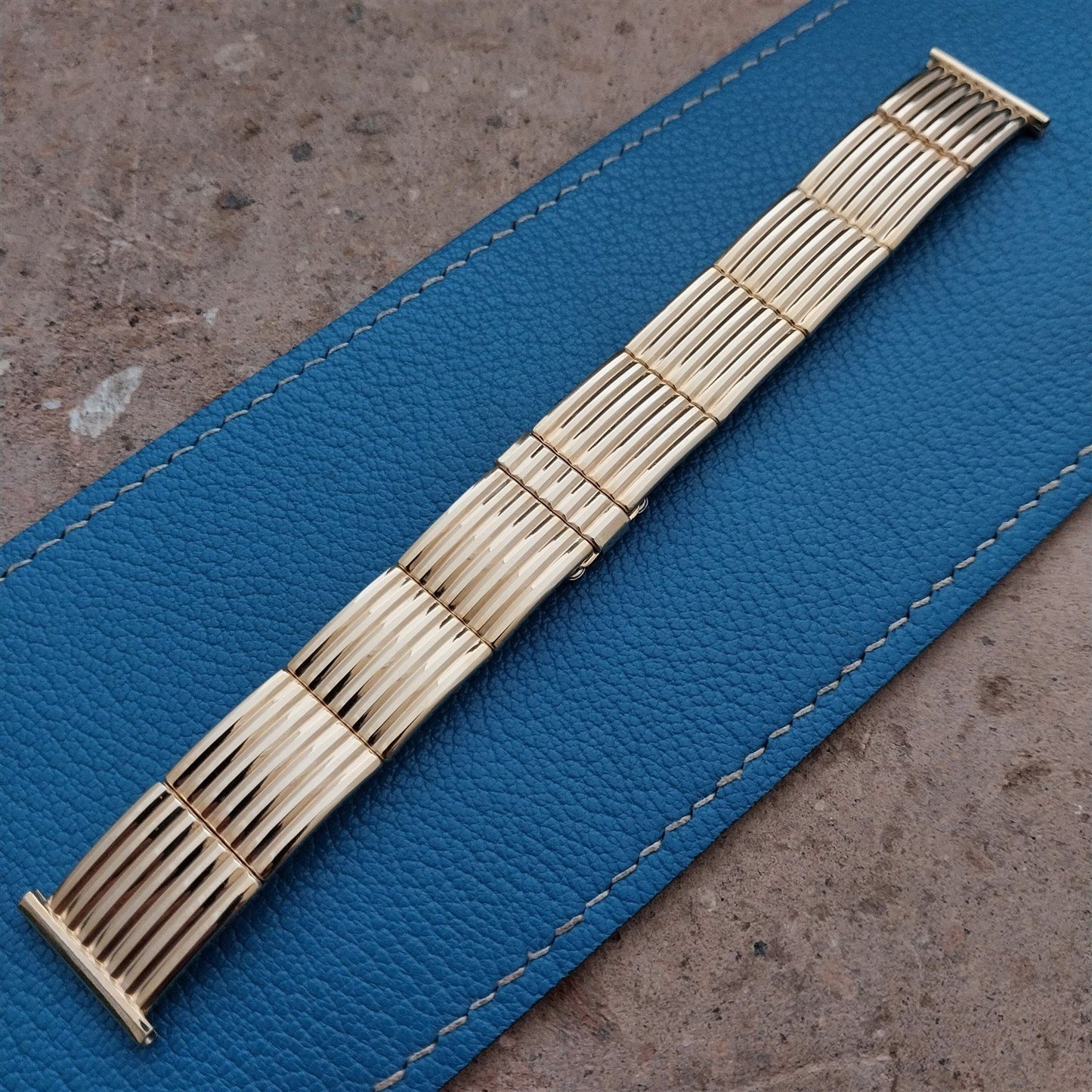 10k Gold Filled 1955 Speidel In The Groove Floating-Link nos Vintage Watch Band