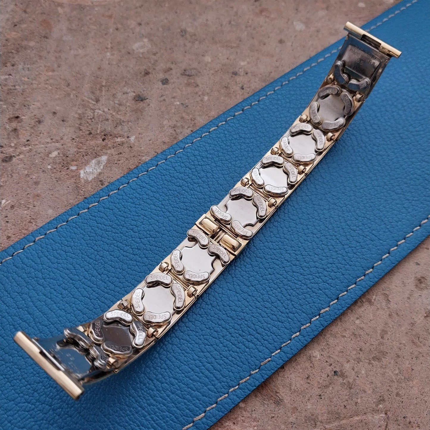 10k Gold Filled 1955 Speidel In The Groove Floating-Link nos Vintage Watch Band