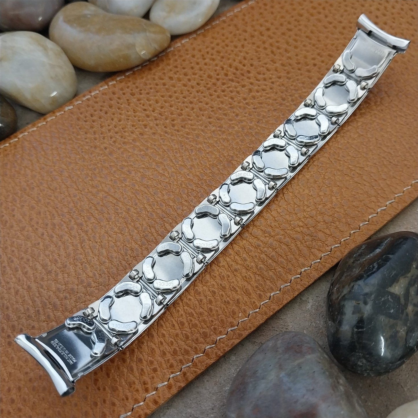 Vintage 1956 Lizard & 10k White Gold-Filled Floating Link Unused 50s Watch Band