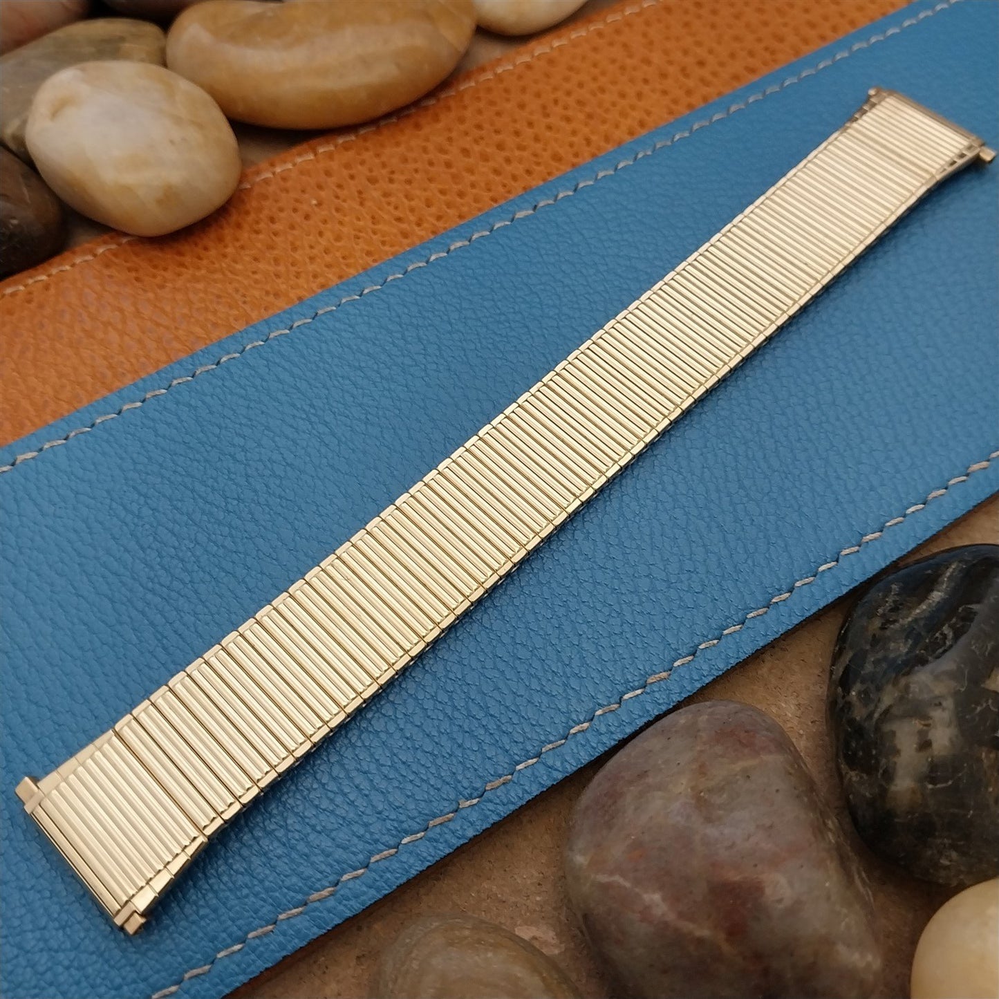 1970s Speidel Gold-Tone nos Flared Thinline Vintage Watch Band Speidel 18mm-22mm