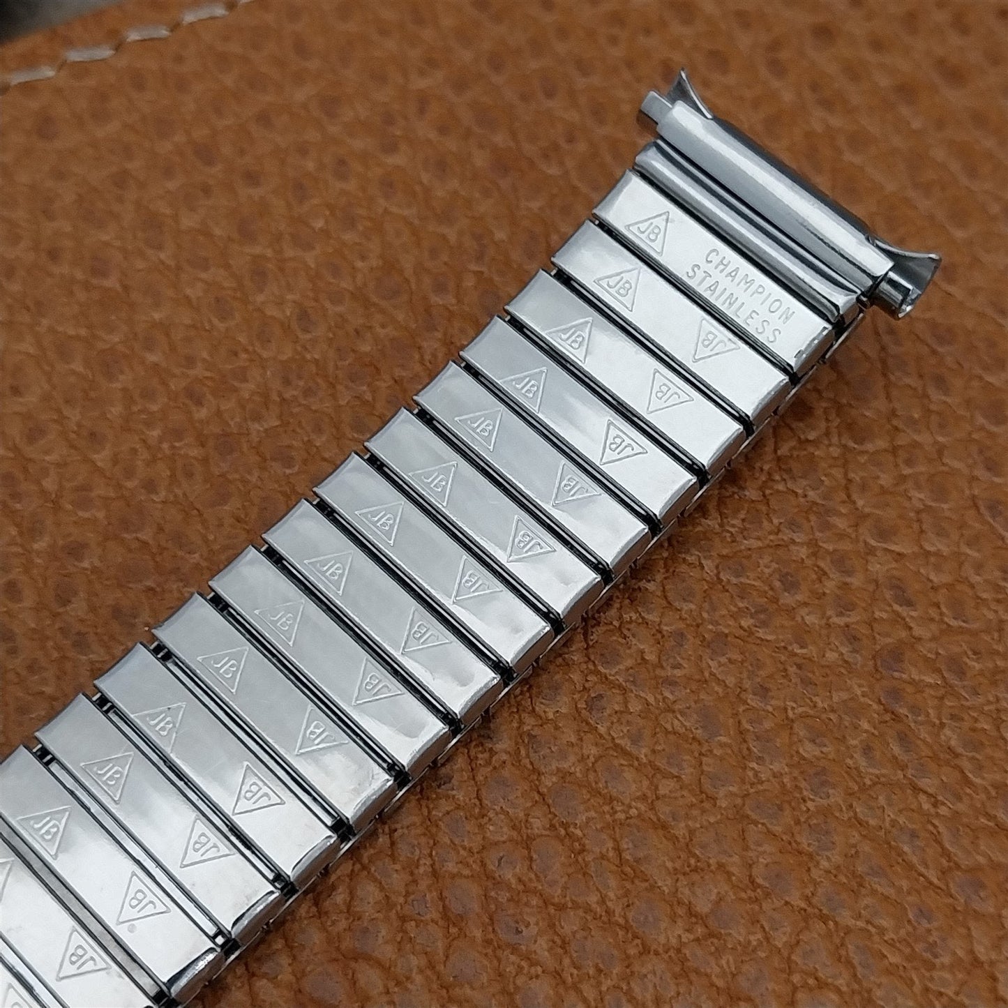 Long JB Champion Stainless Steel nos 1970s 16mm 18mm 19mm Vintage Watch Band