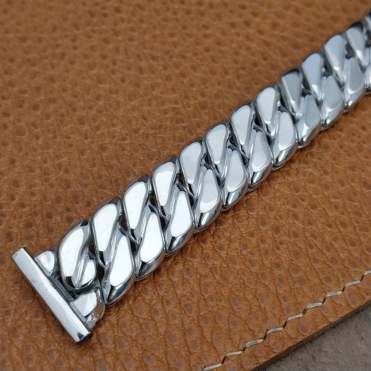 1950s Extra Long White Gold-Filled Speidel Sir Galahad Vintage Watch Band