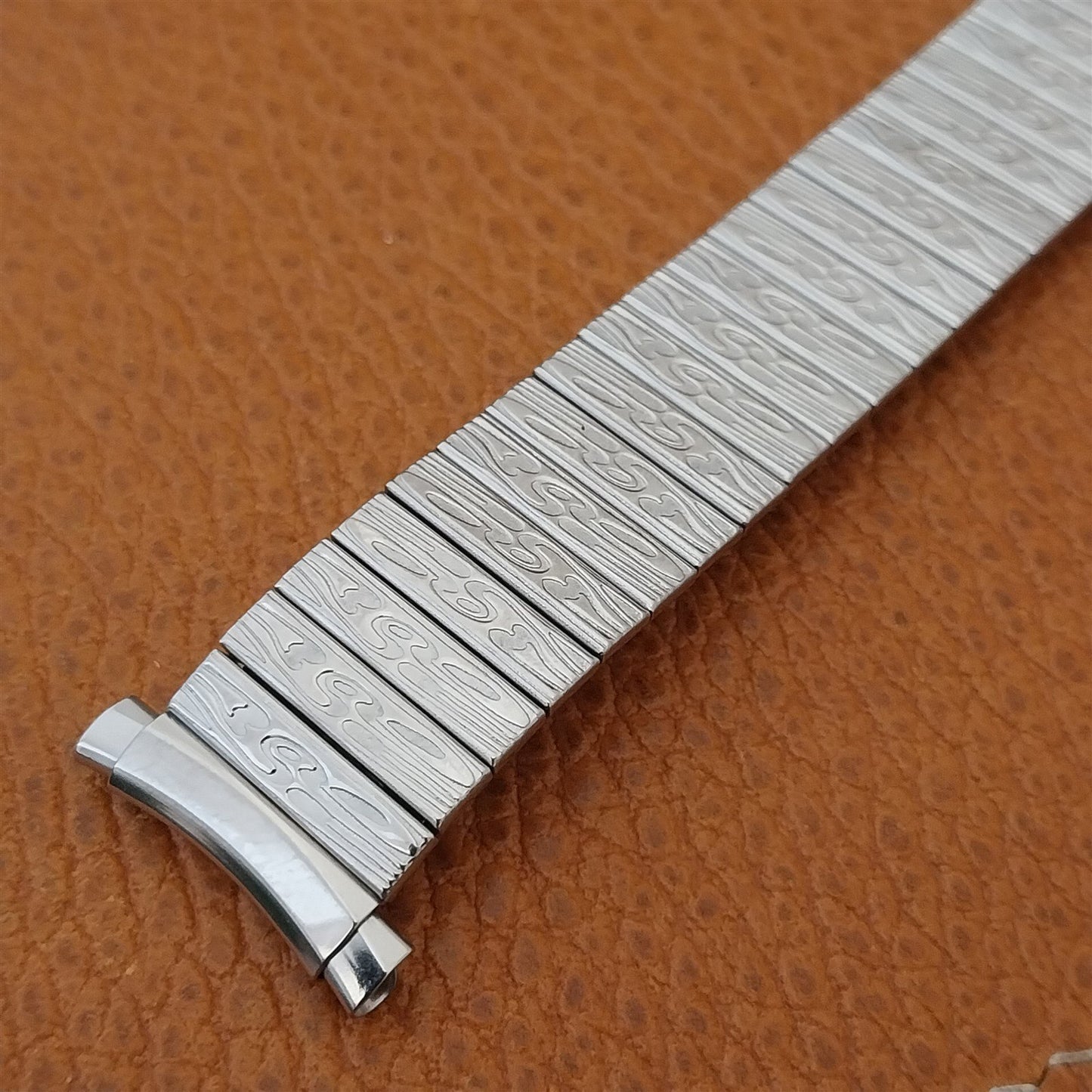 Vintage Bulova 1970s 16mm 18mm 20mm Stainless Steel Classic Stretch Watch Band