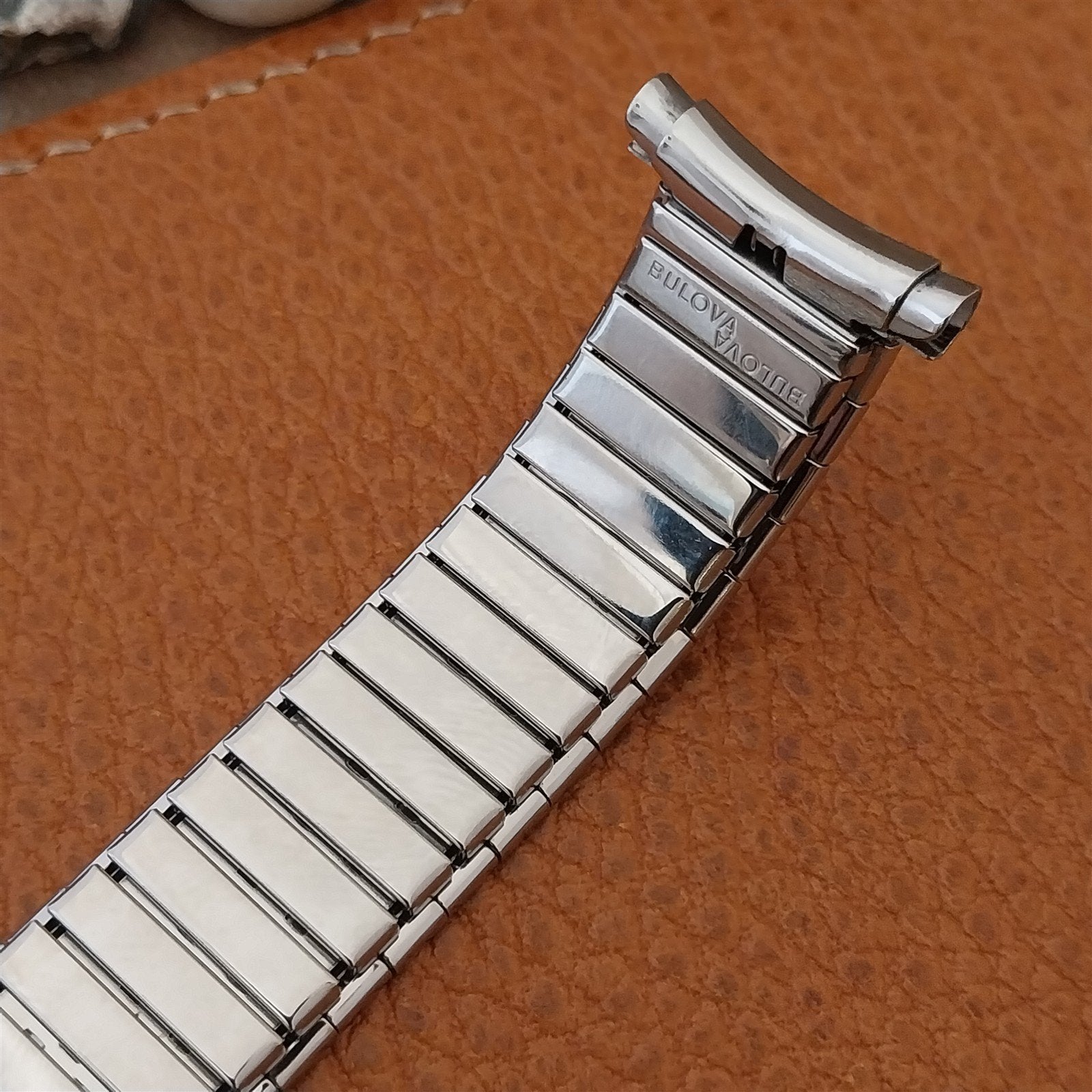 Vintage Bulova 1970s 16mm 18mm 20mm Stainless Steel Classic Stretch Watch Band