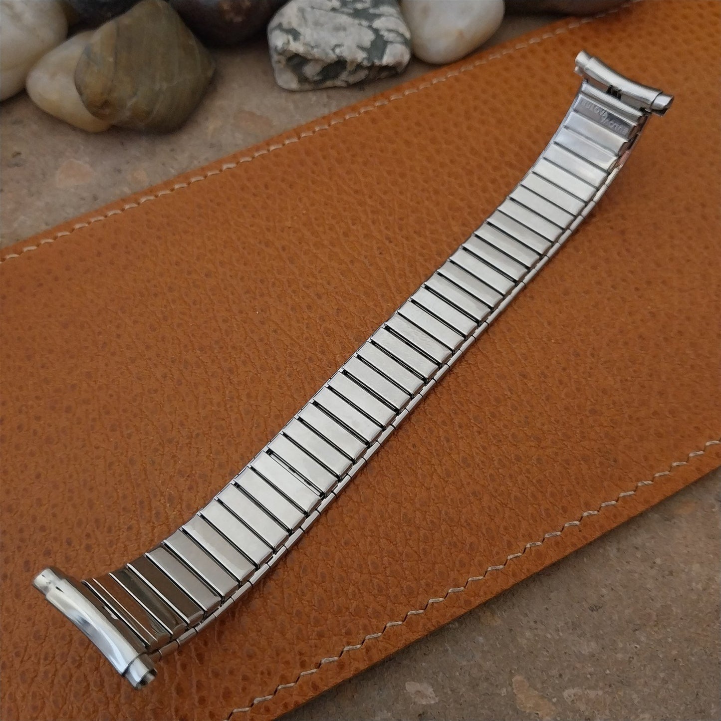 Vintage Bulova 1970s 16mm 18mm 20mm Stainless Steel Classic Stretch Watch Band