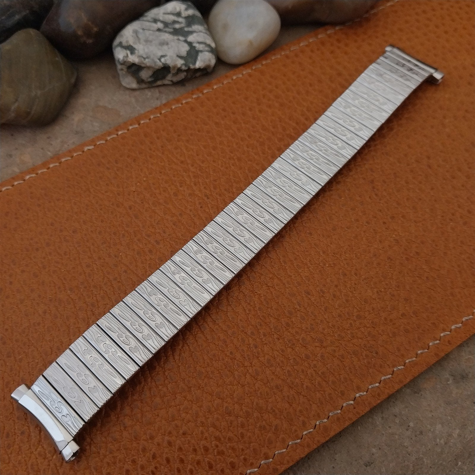 Vintage Bulova 1970s 16mm 18mm 20mm Stainless Steel Classic Stretch Watch Band