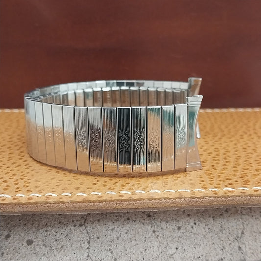 Bulova Wide Stainless Classic stretch 22mm 20mm 19mm 1970s Vintage Watch Band