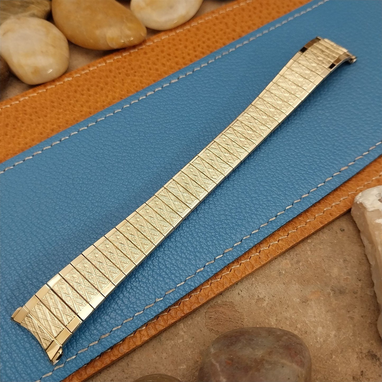 19mm 10k Yellow Gold-Filled Speidel Tapered nos Unused 1970s Vintage Watch Band