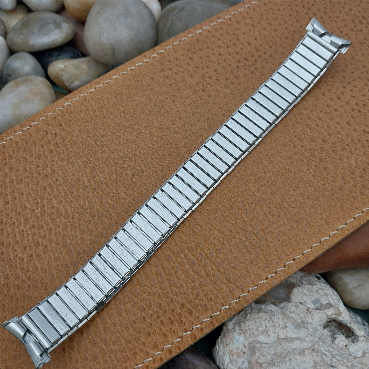Bulova Stainless Steel Stretch 16mm 18mm 19mm nos 1970s Vintage Watch Band